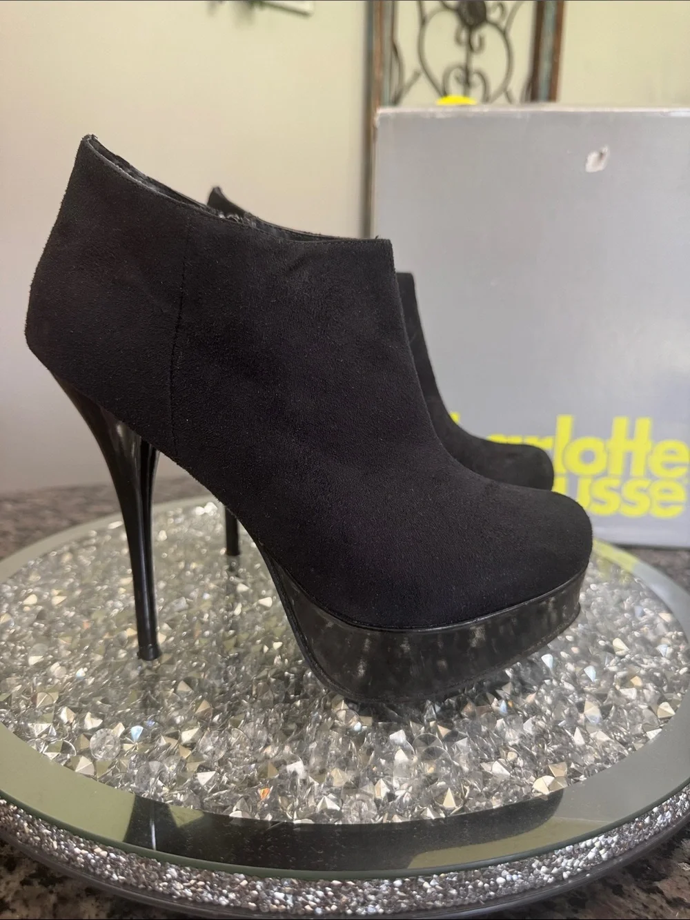 Charlotte Russe Black stiletto Platform Booties 8